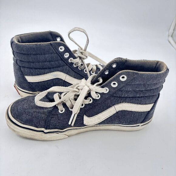 Vans Off the Wall Skater Hi Top Gray White Shoes Sneakers Women's 7 Men's 8.5 - Picture 5 of 8